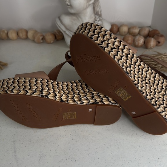 Antelope Grayson Kat Wedge Sandals - Leather Size 38/7 - Picture 8 of 12